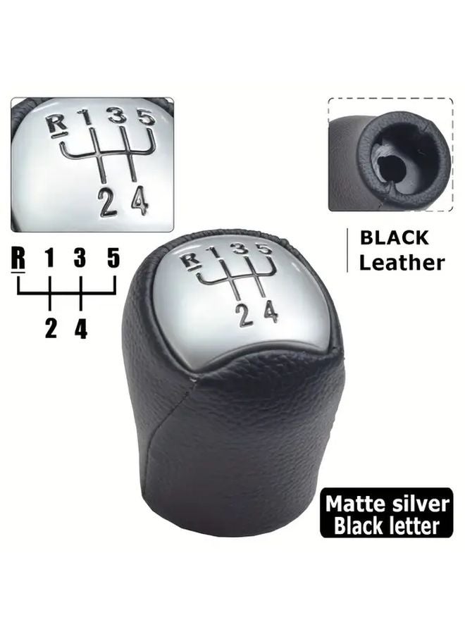 Renault Clio 5 Speed Manual Gear Shift Knob Bright Silvery Cover Blue Lettering - Image 4